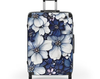 Blue Floral Suitcase