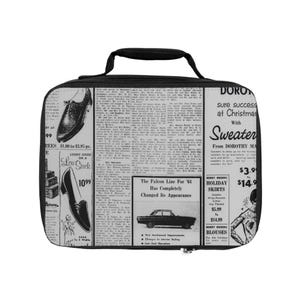 Vintage-inspirierte Lunch Bag, Retro Lunch Cooler, Stilvolle Speisenträger, Ideal für Arbeit und Schule, Einzigartiges Geschenk für Feinschmecker, Picknick-Accessoire