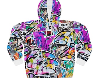Sudadera con capucha y grafiti colorido - Moda urbana urbana