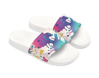 Colorful Paint Splash 1 Slide Sandals