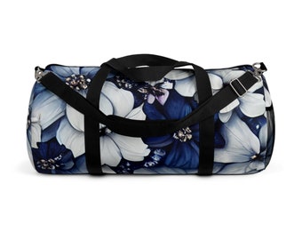 Blue Floral Duffel Bag
