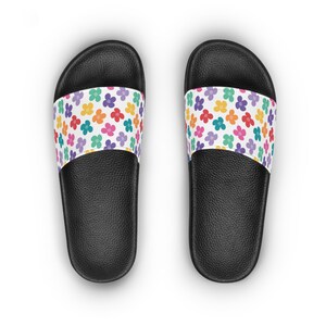 Colorful Floral Women&#39;s Slide Sandals | Summer Footwear, Casual Slides, Beach Sandals, Pool Shoes, Gift for Her