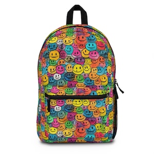 Colorful Smile Backpack, Fun School Bag, Kids Back to School, Happy Vibes Everyday Use, Cheerful Accessories, Trendy Travel Pack