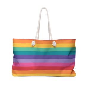 Colorful Striped Weekender Bag - Perfect for Travel, Beach, Gym, Picnics, and Gifts