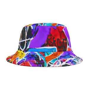 Vibrant Graffiti Bucket Hat, Trendy Summer Accessory for Festivals
