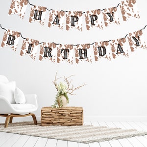 Rodeo Birthday Banner: Cowboy Cowgirl Cow Print Party Decor (Digital Download)