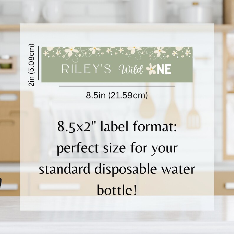 EDITABLE Wild ONE Water Bottle Labels, Wild Flower Water Bottle Labels ...