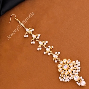 Kundan Jewelry Set / Bridal Hair Piece /  Tikka Jewelry / Tikka Set / Indian Tikka / Kundan Tikka / Maangtikka / Sheeshphool / Mathapatti
