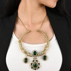Antique Gold Plated Handmade Jewelry Victorian Ethnic Wear Pearl Long Necklace Chain Bohemian Indian Jewelry Women&#39;s Fashion Chain pendant