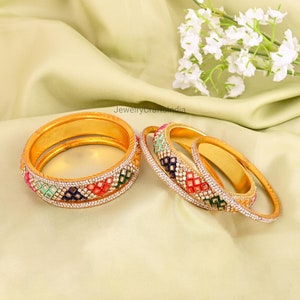 Indian colorful bangles with gloss finish, Indian bangles, Wedding jewelry, festive colorful bangles Bollywood/gold plated Indian bangles