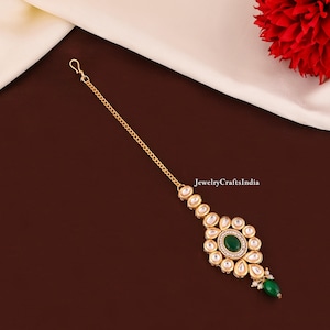 Kundan Jewelry Set / Bridal Hair Piece /  Tikka Jewelry / Tikka Set / Indian Tikka / Kundan Tikka / Maangtikka / Sheeshphool / Mathapatti