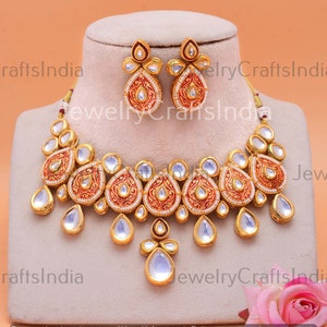 Kundan Jewelry Set || Kundan Necklace || Indian Choker Necklace || Bollywood Necklace || Red Choker || Indian Jewelry || Kundan Choker