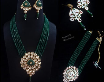 Handmade Kundan Pendant Set / Indian Kundan Jewelry / Kundan Necklace For Wedding / Wedding Jewellery /Statement necklace/Sabyasachi jewelry