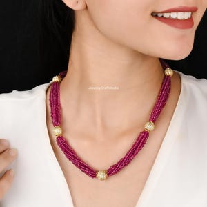 RUBY Farbe Halskette, Viktorianischer Schmuck, Perlen Mala Halskette, Indische lange Halskette, Grüne Halskette, Indischer Schmuck, Bollywood Schmuck