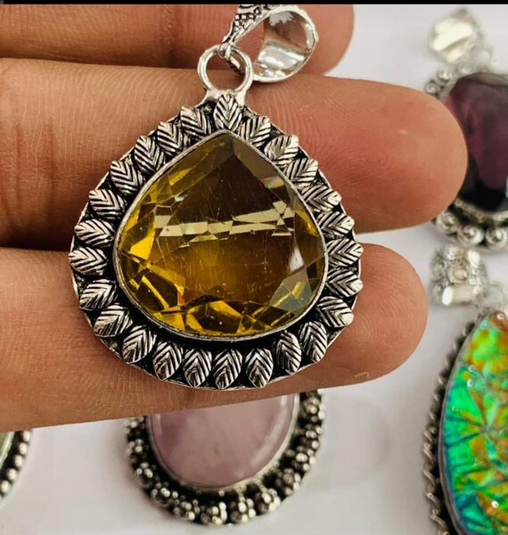 Semi precious 2024 gemstone pendants