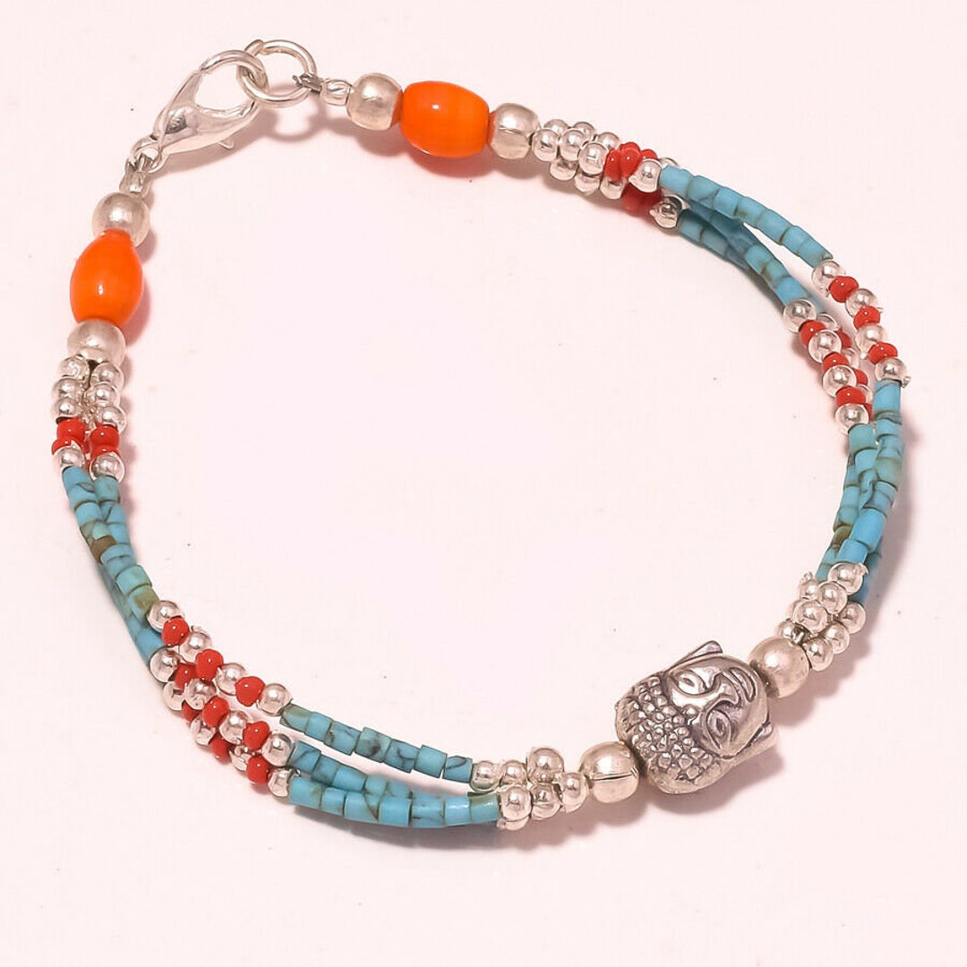 Bright Multicolor Buddhist Bracelet, Tibetan Bracelet, Buddha Charm ...