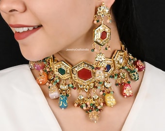 Kundan Jewelry Set / Handmade Indian Jewelry / Kundan Necklace / Kundan Choker Set / Wedding Jewellery /Sabhyasachi inspired Kundan jewelry