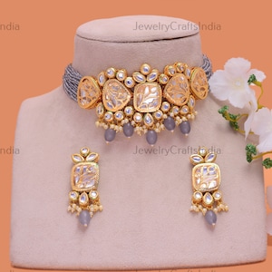 Kundan Jewelry Set / Handmade Indian Jewelry / Kundan Necklace / Kundan Choker Set / Wedding Jewellery / Bridal Kundan Set / Indian Jewelry