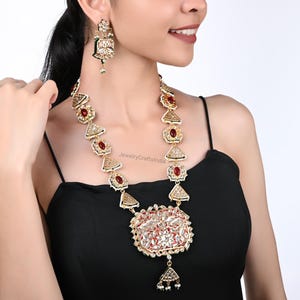 Kundan Long Necklace / Indian traditional jewelry / Indian jewelry/ Kundan jewelry / Indian Bridal Set / Sabhyasachi Jewelry / Kundan Set