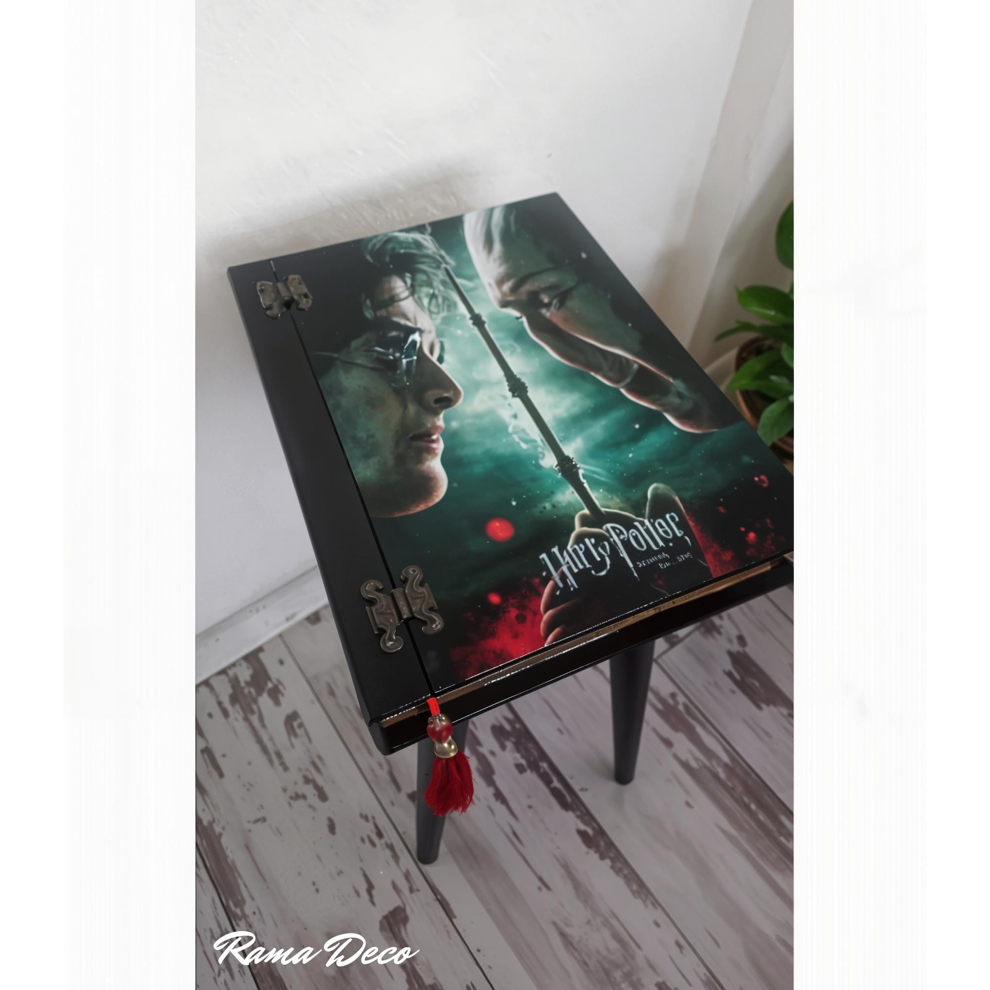 Wizard Spellbook Coffee Table – Hidden Storage, Secret Compartment | Handmade Wood Decor, Vintage Style, Unique Magic Gift