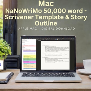 NaNoWriMo 50,000 Words Scrivener Template & Outline | Writing Template | Novel Writing | NaNoWriMo | Story Writing | Creative Writing