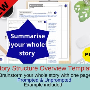 Story Structure Overview Template | Printable Planner | Writing Novel Planner | NaNoWriMo | Author Planner | Writing Prompts | Writer
