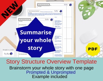 Story Structure Overview Template | Printable Planner | Writing Novel Planner | NaNoWriMo | Author Planner | Writing Prompts | Writer