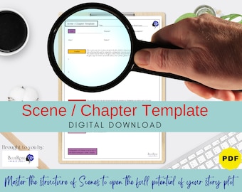 Scene Chapter Template | Story Planner | Printable PDF | Writing Template | Writing Planner | Plotting | Outline Novel Story | Story Outline