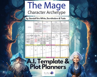 Mage Plot Planner | Novel Writing | Novel Planner | Plot Planner | Creative Writing | NaNoWriMo | Author Planner | Writing Prompts