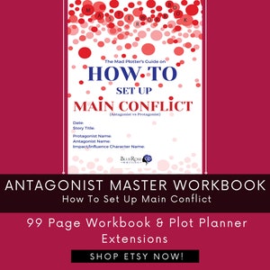 Master Workbook - How to Set Up Main Conflict | Screenwriting | NaNoWriMo | Creative Writing | Novel Planner | Writing Prompts | Template