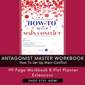 Master Workbook - How to Set Up Main Conflict | Screenwriting | NaNoWriMo | Creative Writing | Novel Planner | Writing Prompts | Template