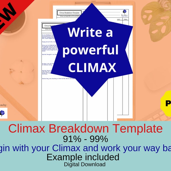 Climax Breakdown Template | Novel Writing | Story Prompts | Writing Kit | writer template | Creative Writing | Author Planner | NaNoWriMo