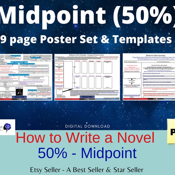 Midpoint Poster Set | Plot Planner | Writer | Writing a Book | Creative Writing | Novel Planner | Novel Writing Workbook | writing prompts