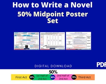 Midpoint Poster Set | Plot Planner | Writer | Writing a Book | Creative Writing | Novel Planner | Novel Writing Workbook | writing prompts