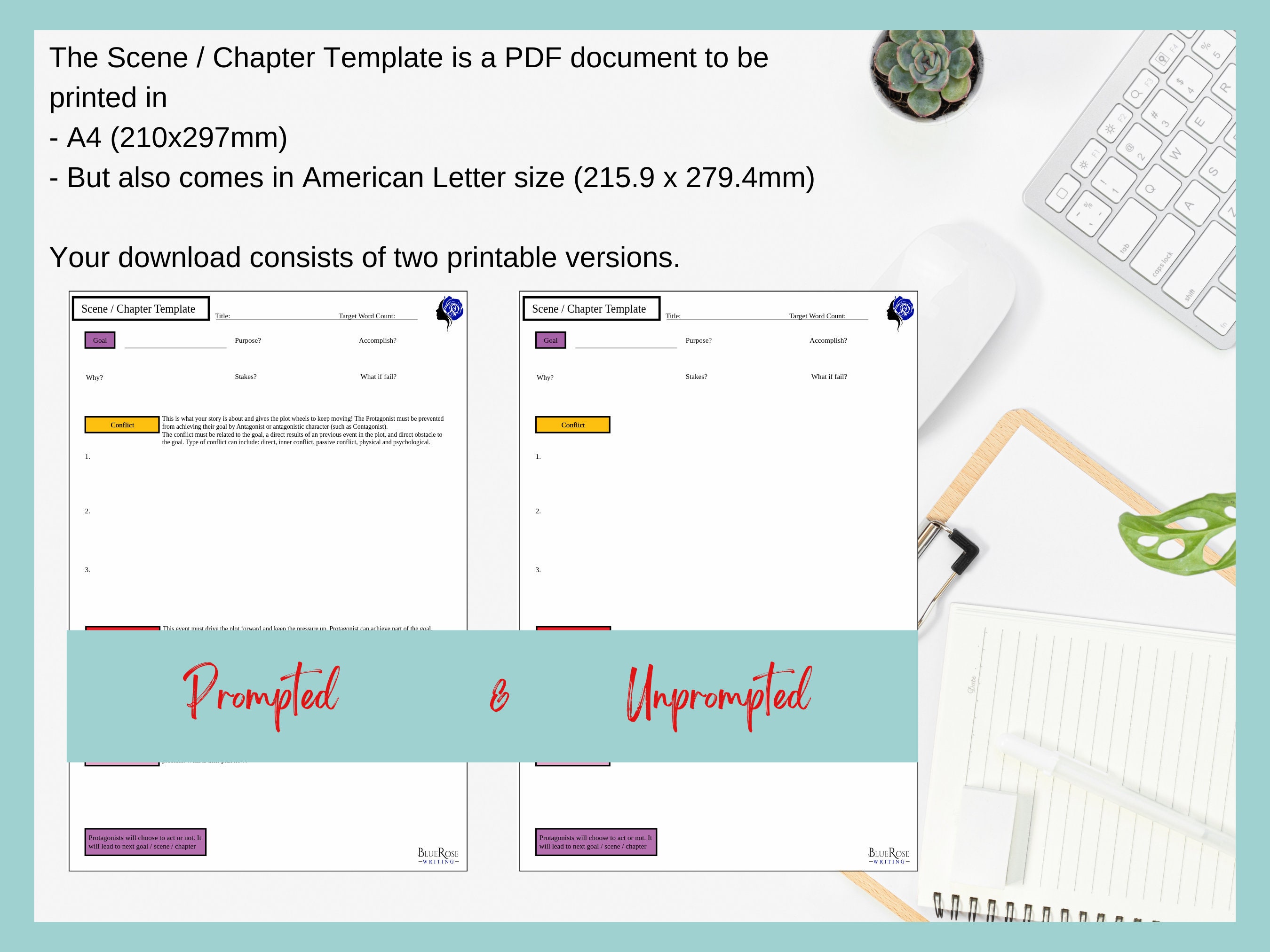 Scene Chapter Template | Story Planner | Printable PDF | Writing ...