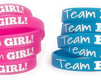 Baby Gender Reveal Party Wristbands, 30 Wristbands, 15 Team Boy Wristbands + 15 Team Girl Wristbands, Gender Reveal Party, Baby Shower Party