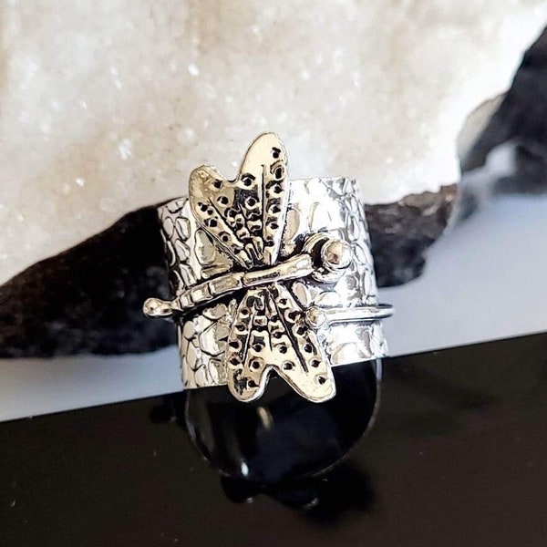 Dragonfly Sterling Silver Ring | Modern Unique Ring | Dragon Fly Ring | Ornate Ring | Statement Ring |Boho Ring | Handmade Silver Ring