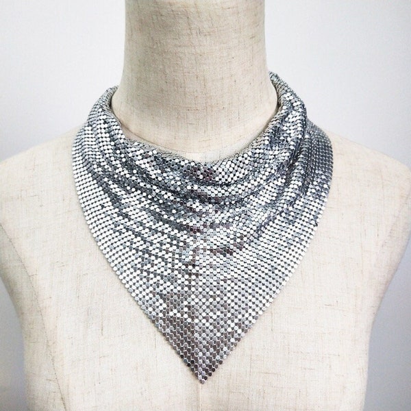 Metal Mesh Necklace Etsy