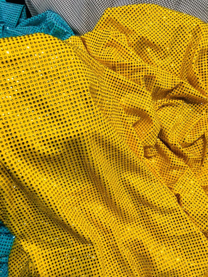 Citrine Swarovski Crystal In Lycra Stretchable Yellow Rhinesto 訳あり品送料無料