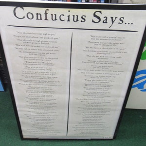 Confucius Says Poster 2007 New Sealed No Frame Humor Collectible Rare 2007