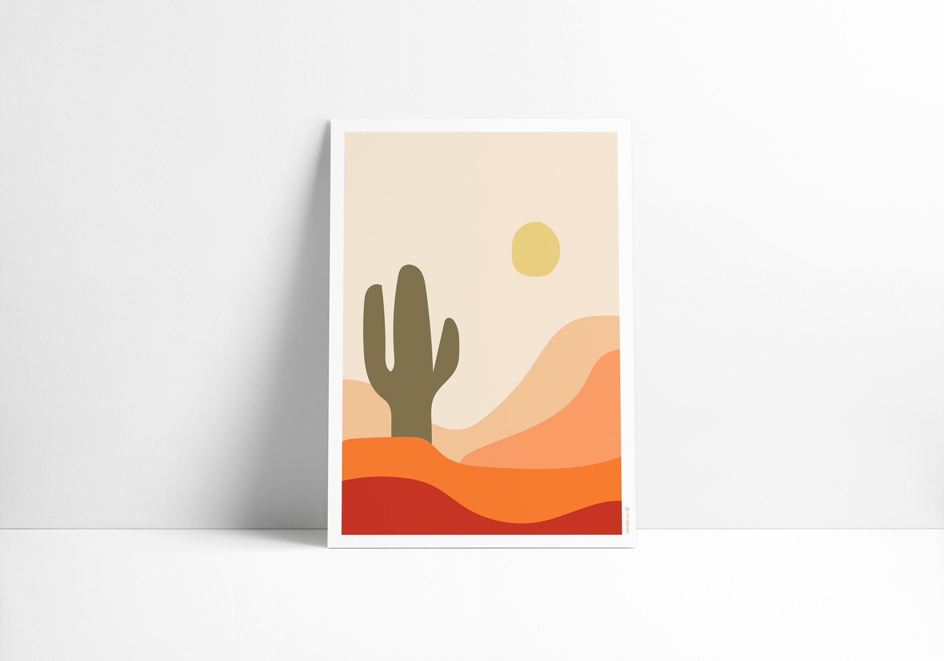 Affiche Poster Illustration - Cactus Désert