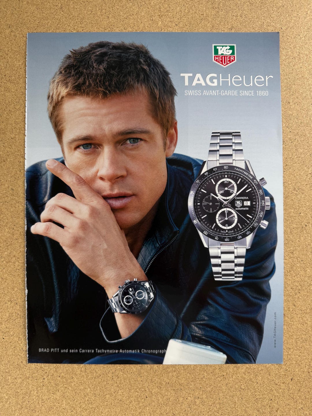 TAG Heuer Brad Pitt Vintage Advert 90's - Etsy