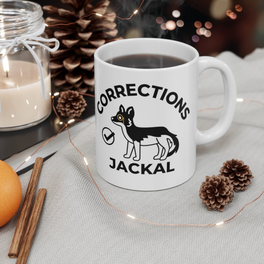Late Night Corrections Mug, Corrections Jackal, Late Night Show