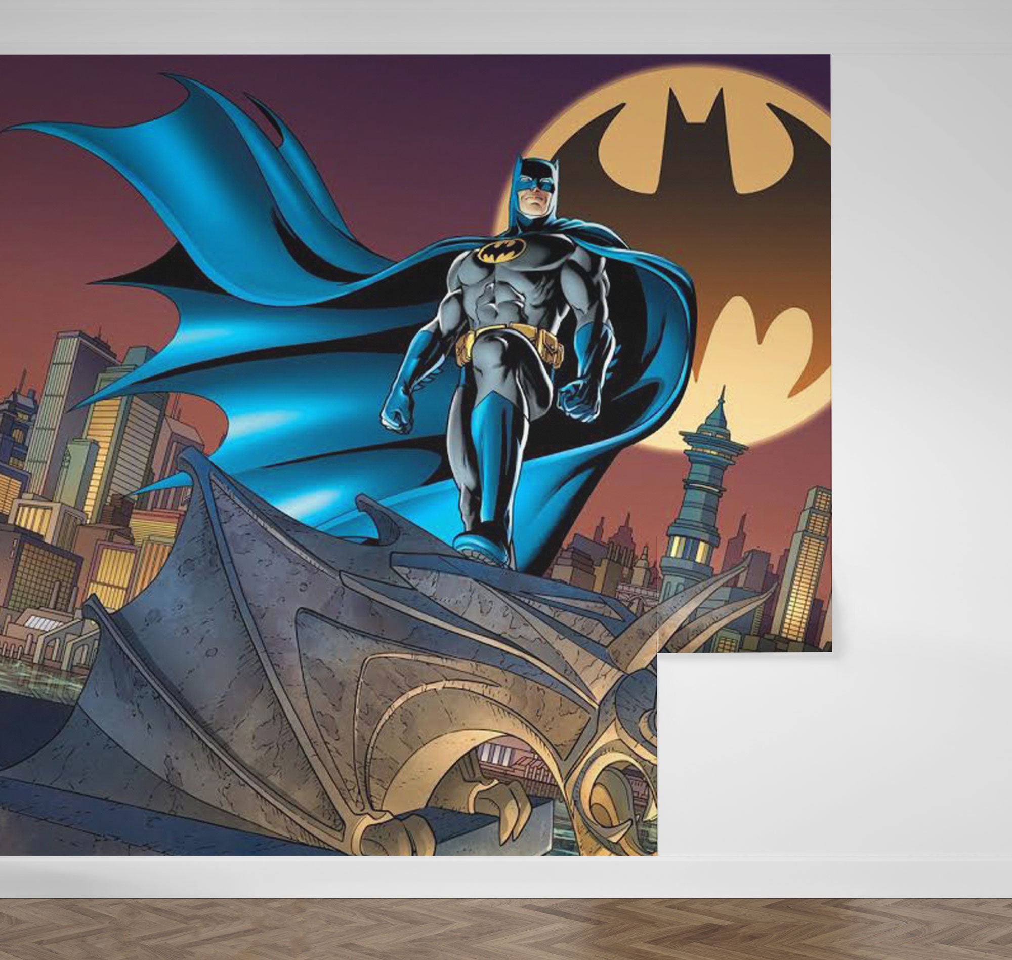 Batman Wall Mural Batman Wallpaper Superhero Wallpaper Nursery Decor  Children Wallpaper Ref 020 