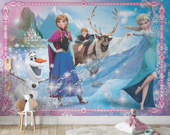 Frozen Wall Mural | Frozen Wallpaper | Frozen Wall Decor | Nursery Decor | Children Wallpaper Ref 007