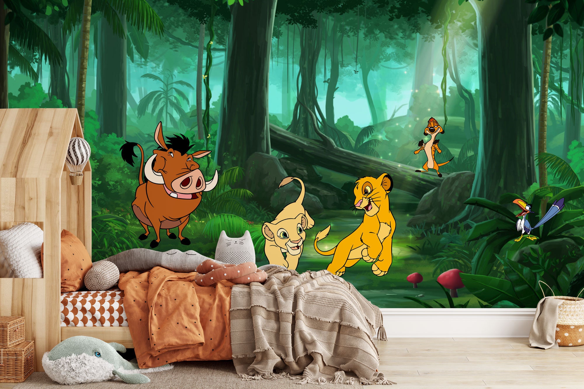 Simba Wall Mural Lion King Wallpaper Nursery Decor Children Wallpaper