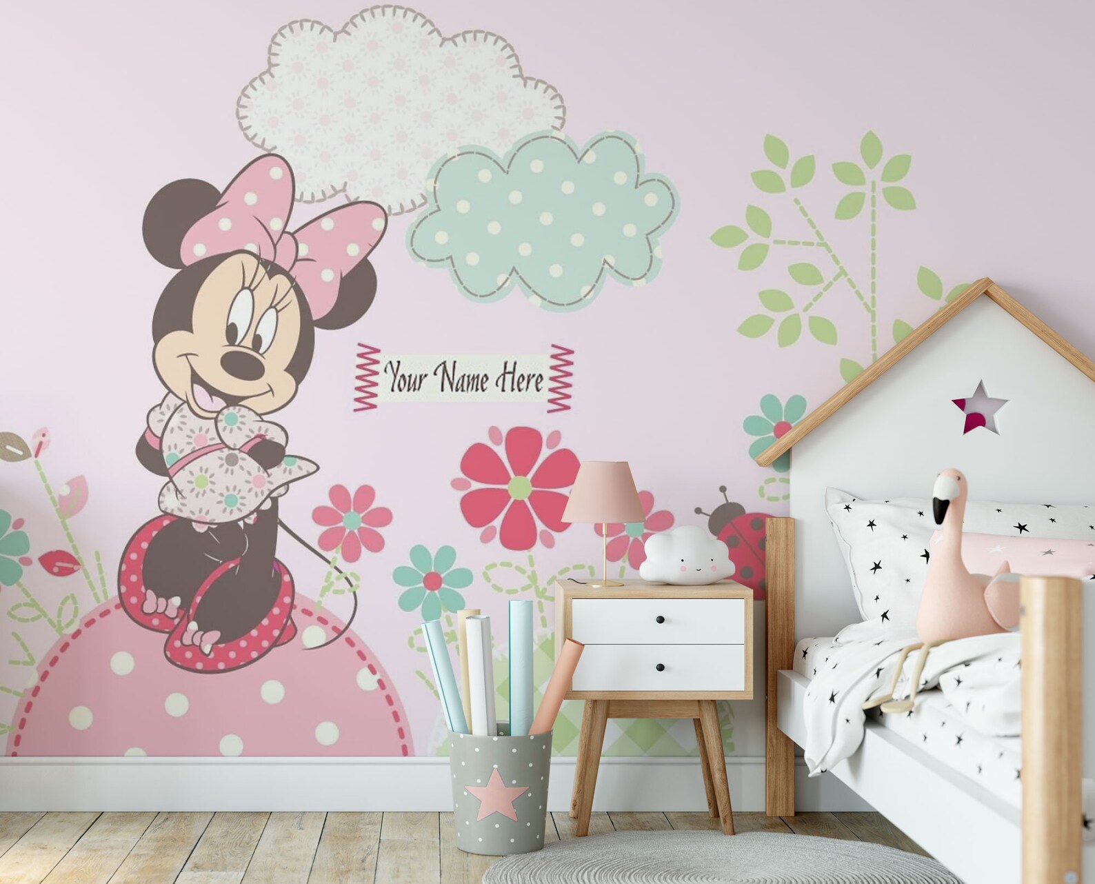 Minnie Mouse Wall Mural minnie Mouse Wallpaper Nursery Decor Children
