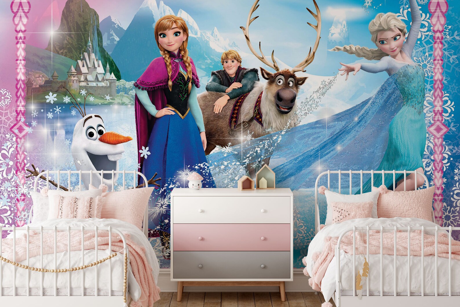 Frozen Wall Mural Frozen Wallpaper Frozen Wall Decor Nursery Decor Children Wallpaper Ref 007 Etsy