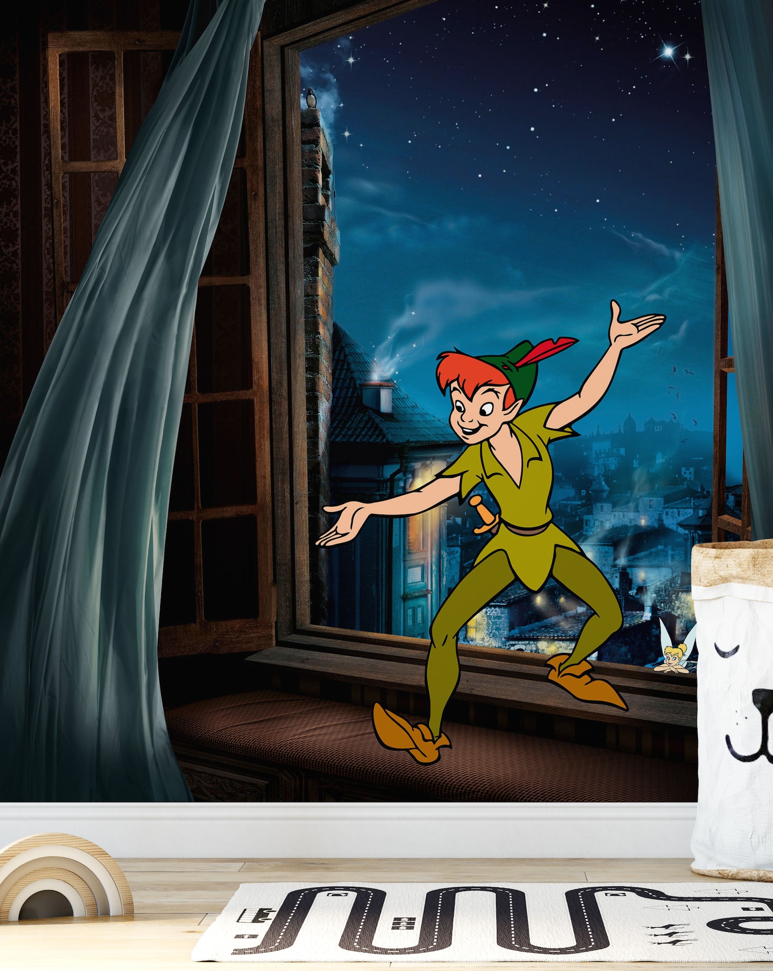to Neverland Wall Mural Peter Pan Wallpaper Peter Etsy