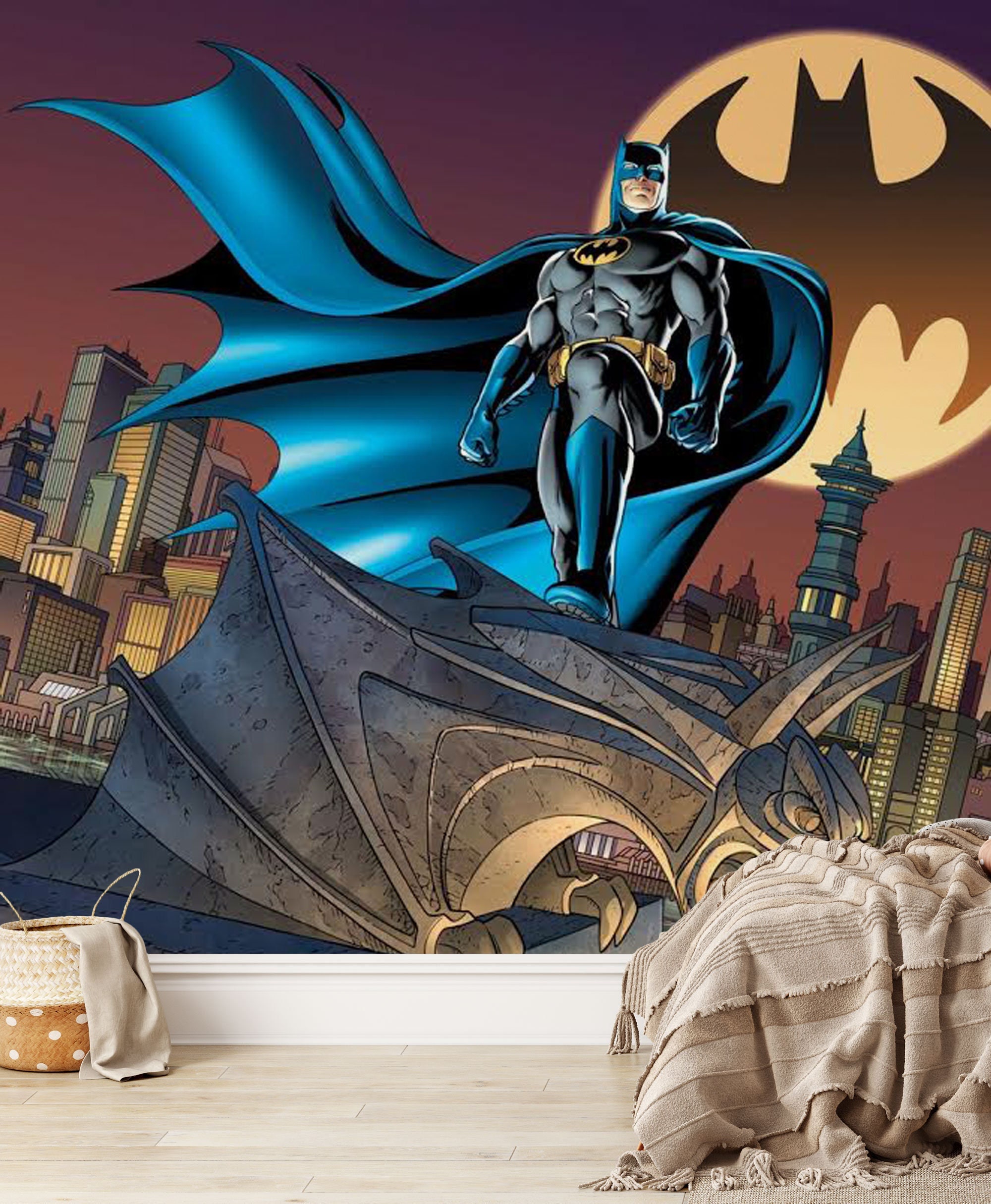 Batman Wall Mural / Batman Wallpaper / Superhero Wallpaper / - Etsy México